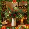 70 Pcs Christmas Artificial Flowers Pine Branches with Red Berry Stems (Green, Red) 13.78"D x 8.27"W x 2.36"H